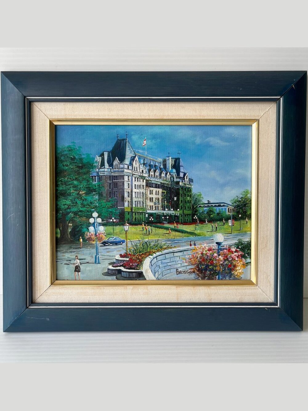 Vintage Original Signed Oil Painting Fairmont Empress Hotel BC Framed Art🎨